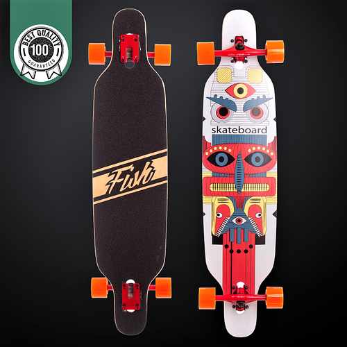 Лонгборд для фрирайда FISH Дроп Тру с рисунком деревянный ...