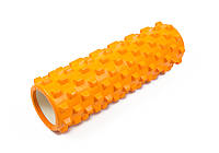 Масажний ролик для йоги та фітнесу Grid PRO Roller 45 см помаранчевий піна EVA