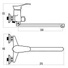 Змішувач (черн) для ванни Qtap Arena CRM 005 New одноважільний латунний хром, фото 3