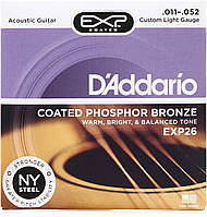 Струны Для Акустической Гитары D'Addario EXP26 Phosphor Bronze Custom Light Acoustic Guitar Strings 11/52