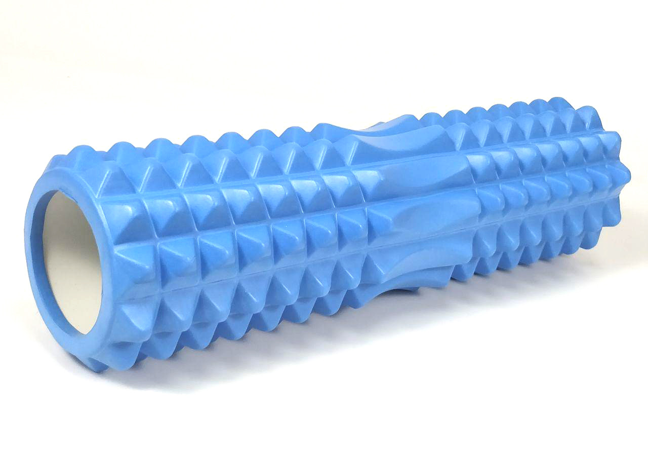 Массажный ролик для йоги и фитнеса Grid Roller 45 см v.2.2 синий EVA пена