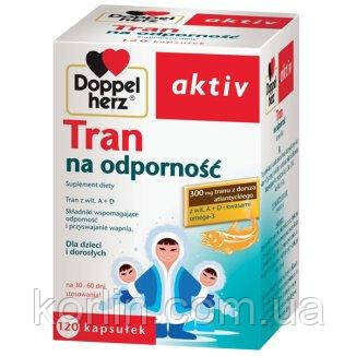 Doppelherz aktiv Tran na oppornosc Вітаміни А D Omega3 для імунітету 120 кап Доставка з ЄС
