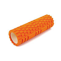Массажный ролик для йоги и фитнеса Grid Roller 45 см v.2.1 оранжевый EVA пена