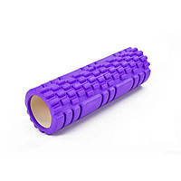 Масажний ролик для йоги та фітнесу 45 см Grid Roller v.2.1 фіолетовий EVA-піна