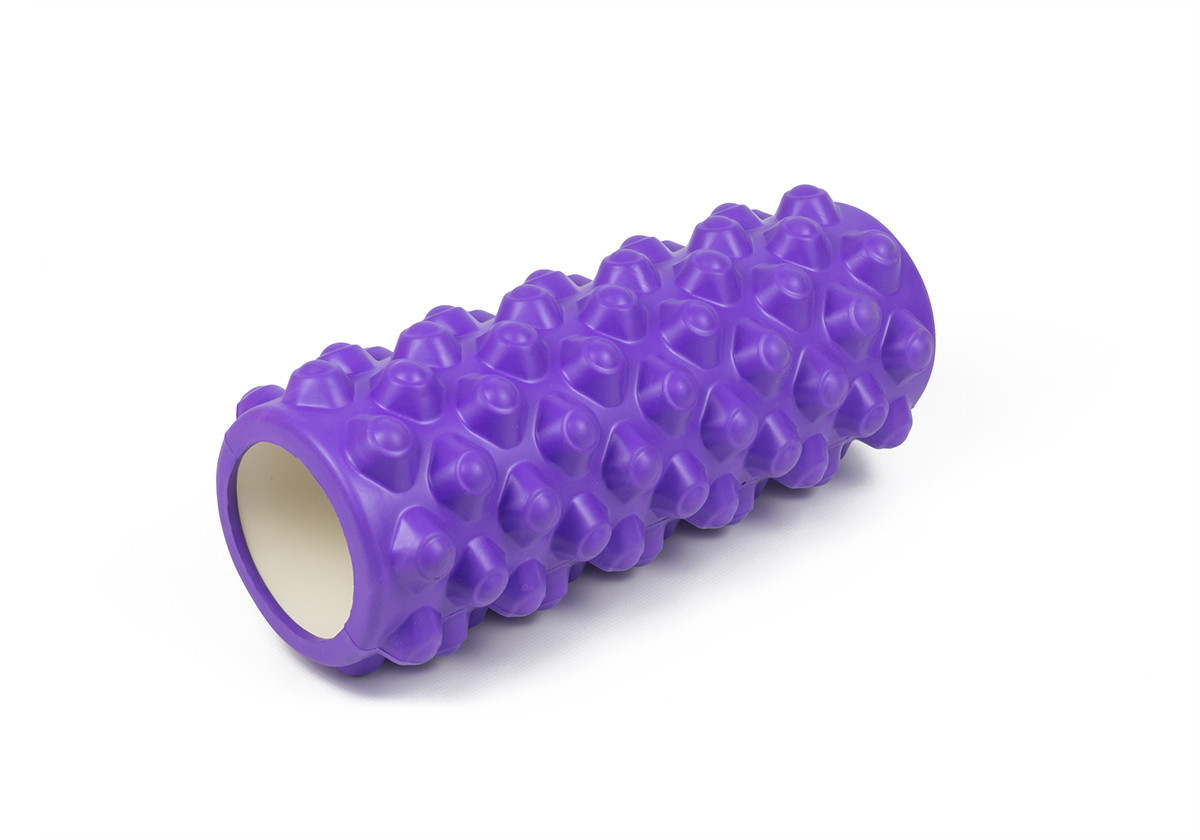 Масажний ролик для йоги та фітнесу Grid Roller Extreme 33 см фіолетовий піна EVA