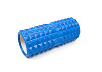 Массажный ролик для йоги и фитнеса 33 см Grid Roller v.1.2 синий EVA пена