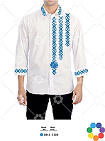 Комплект для вышивания бисером, рубашка мужская "Феерия 4" (голубая)