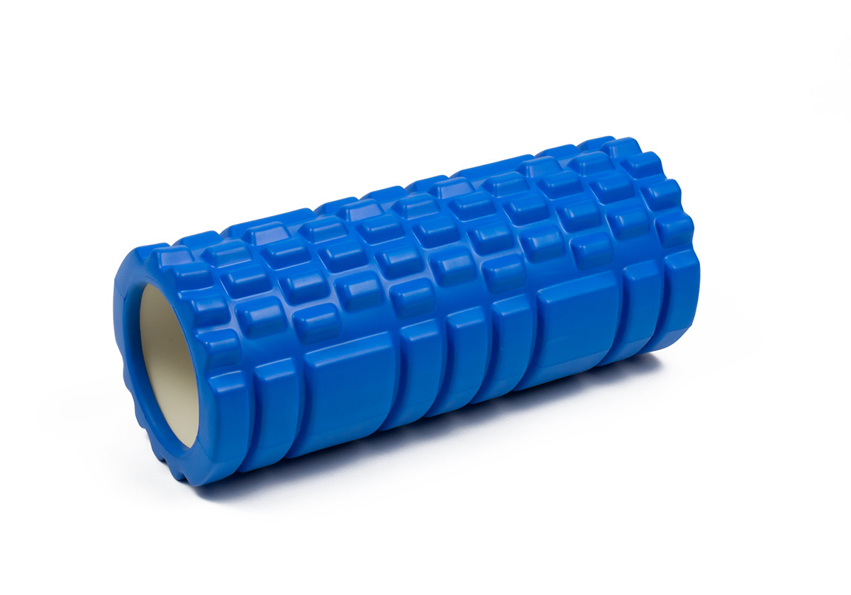 Массажный ролик для йоги и фитнеса Grid Roller 33 см v.1.1 синий EVA пена