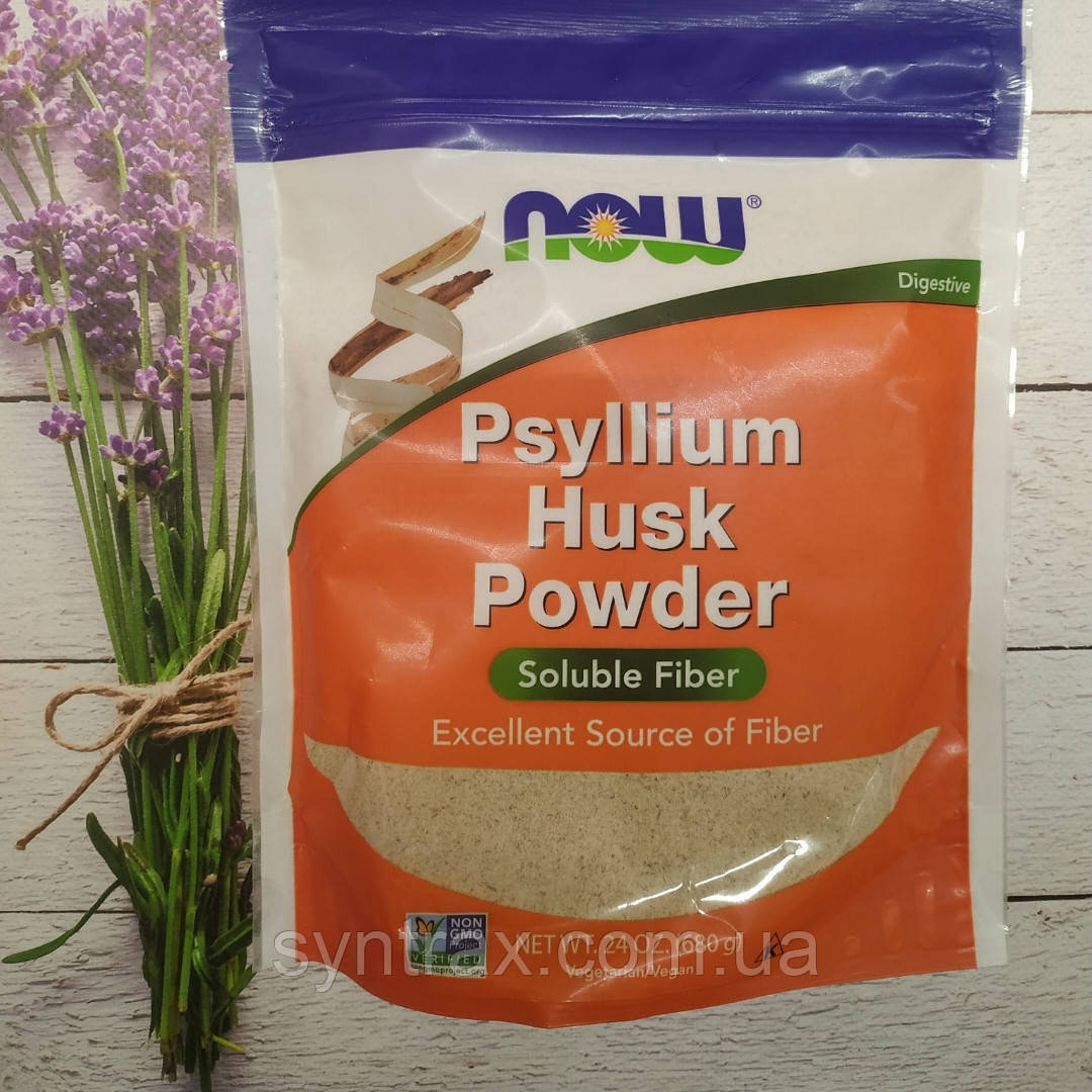 Now Foods Psyllium Husk Powder 680g, клітковина з лушпиння насіння подорожника нау