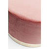 Пуф круглий рожевий MeBelle CANDY+ 55 х 35 у передпокій ніжно-рожевий, пудровий велюр + золото, в стилі ар-деко, фото 10