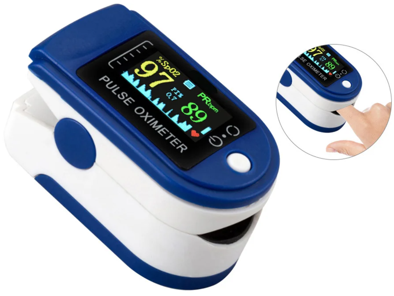 Пульсоксиметр на палець XO P-01 для вимірювання пульсу і сатурації крові