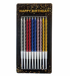 Свічки на день народження "Helix", 10 шт., висота - 14 см