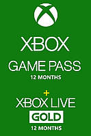 Xbox Game Pass - 12 месяцев + Xbox Live Gold - 12 месяцев Xbox One, One S/X подписка для всех регионов и стран