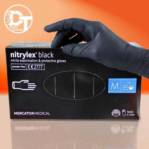 Рукавички нітрилові Nitrylex Black (M) 100 шт.