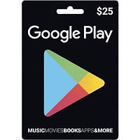 Электронный ключ Гугл Плэй / Google Play Gift Card пополнение бумажника счета своего аккаунта на сумму 25 usd,