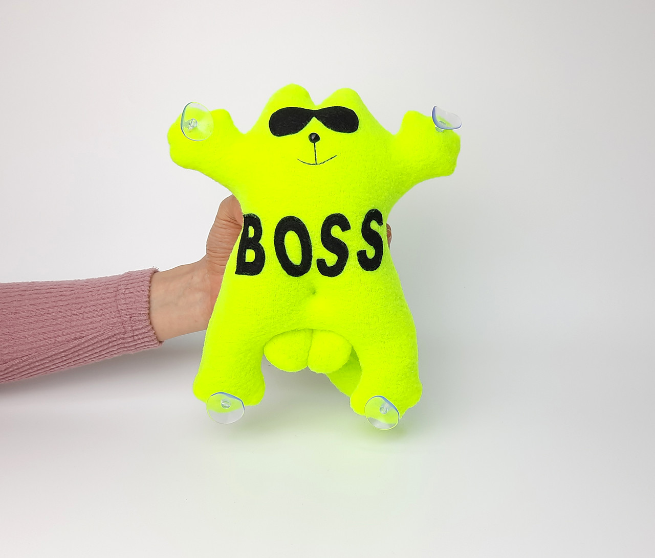 Кот Саймон Boss у машину на скло іграшка на присосках - подарунок шефу, босу, начальнику