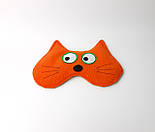 Маска для сну "Рудий котик" - М'яка флісова маска для сну на гумці - Прикольна маска для сну, фото 6