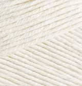 Нитки пряжа для в'язання бавовняна BELLA Белла 100 від ALIZE Алізе № 62 - молочний