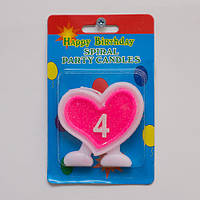 Свічка в торт Цифра 4 / Свічка в торт Цифра 4 6x6x1 см