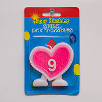 Свічка в торт Цифра 9 / Свічка в торт Цифра 9 6x6x1 см