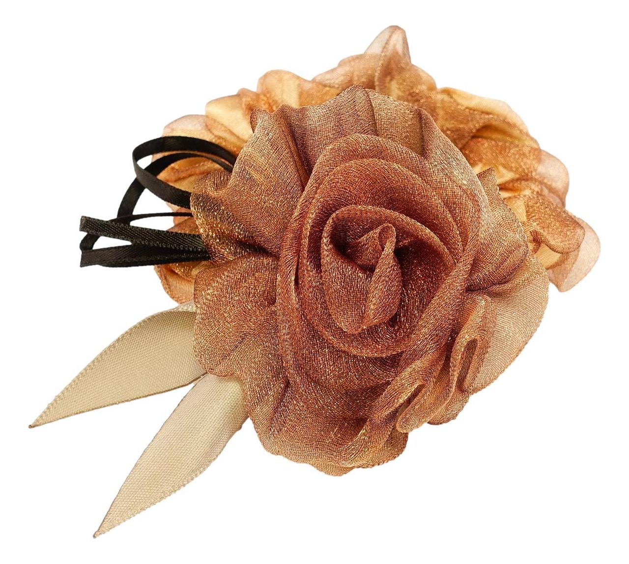 Гумка на атласно-тюльовій основі "Квітка з Чорною Стрічкою"