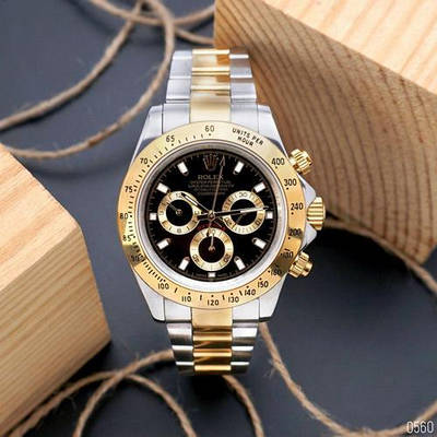 Годинник наручний Rolex Daytona Big Silver-Gold-Black