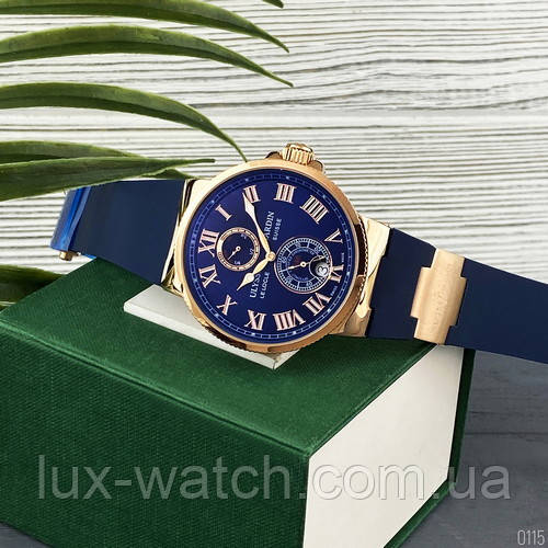 Годинник наручний Ulysse Nardin Maxi Marine AAA Gold-Blue