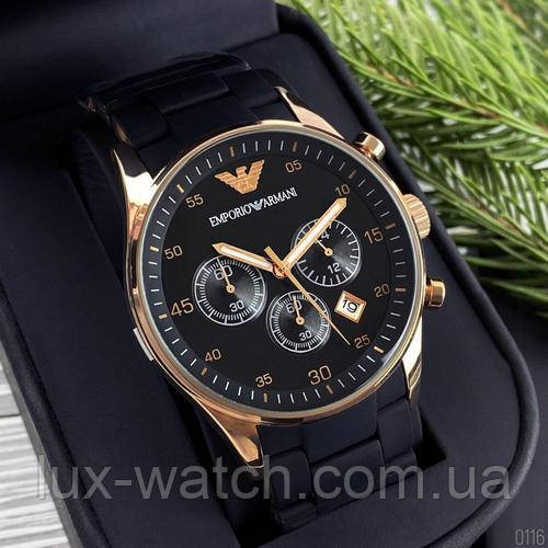 Годинник наручний Emporio Armani AR-5905 Black-Gold-Black Silicone