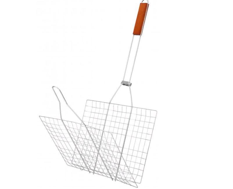 Сітка - гриль 35х22 з дерев'яною ручкою, фото 1