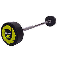 Штанга фиксированная прямая полиуретановая Urethane Barbell 40 кг Zelart