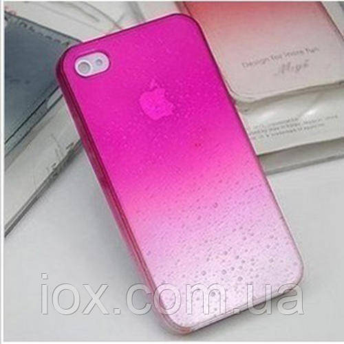 Чохол з краплями рожевий для Iphone 4/4S