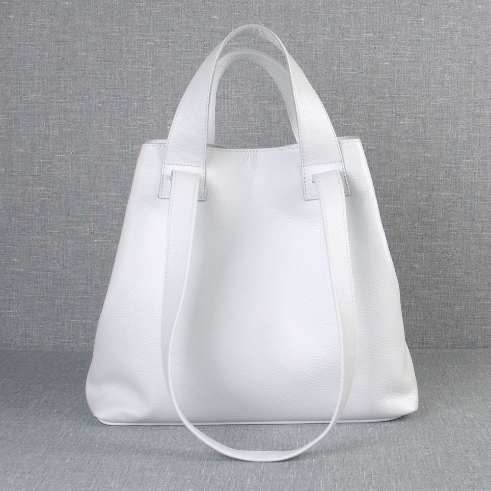 Женская сумка из натуральной кожи 56 белая - фото 8 - id-p1398661016