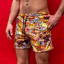 Пляжні шорти чоловічі Multiki жовті Купальні плавки чоловічі літні спортивні