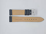 Чорний шкіряний ремінець для годинника з матовим покриттям, прошитий чорної рядком 20 мм (18 мм), фото 2