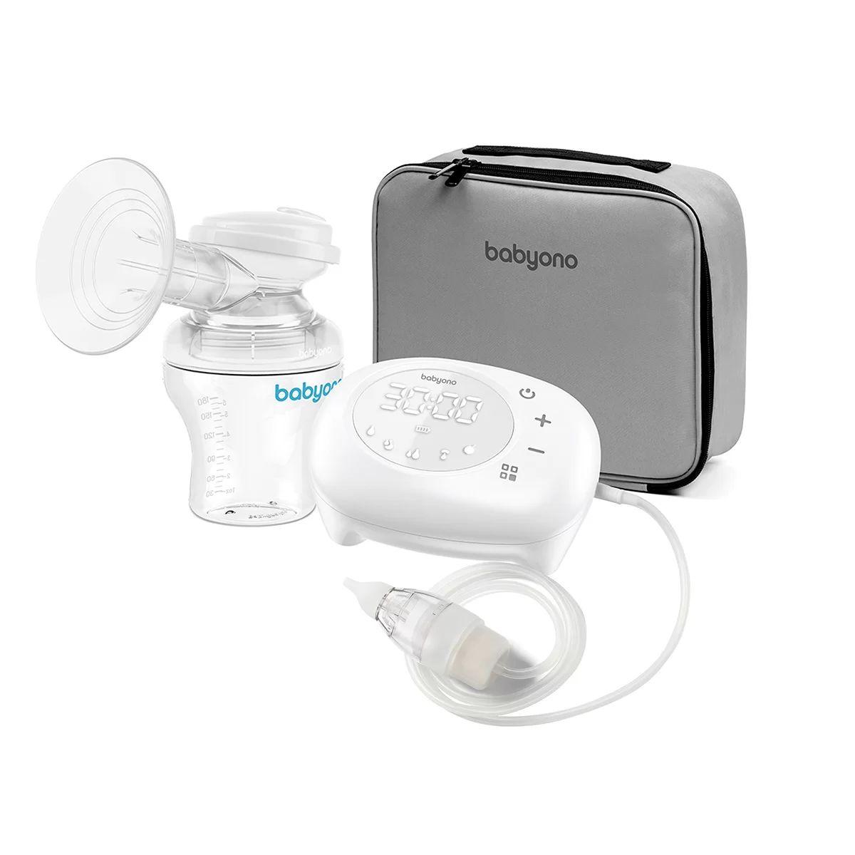 Електричний молоковідсмоктувач BabyOno Compact Plus + назальний аспіратор (971)