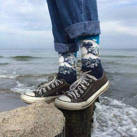 Шкарпетки Високі Жіночі Чоловічі City-A Our Tanks Картини Велика хвиля в Канагаві (Кацусіка Хокусай)