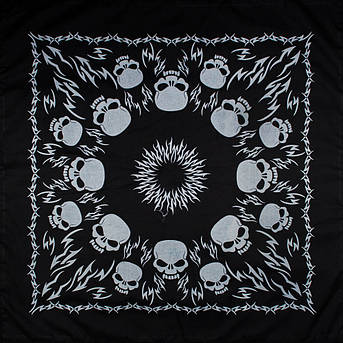 Бандана Талісман Tribal Skulls чорна, фото 1