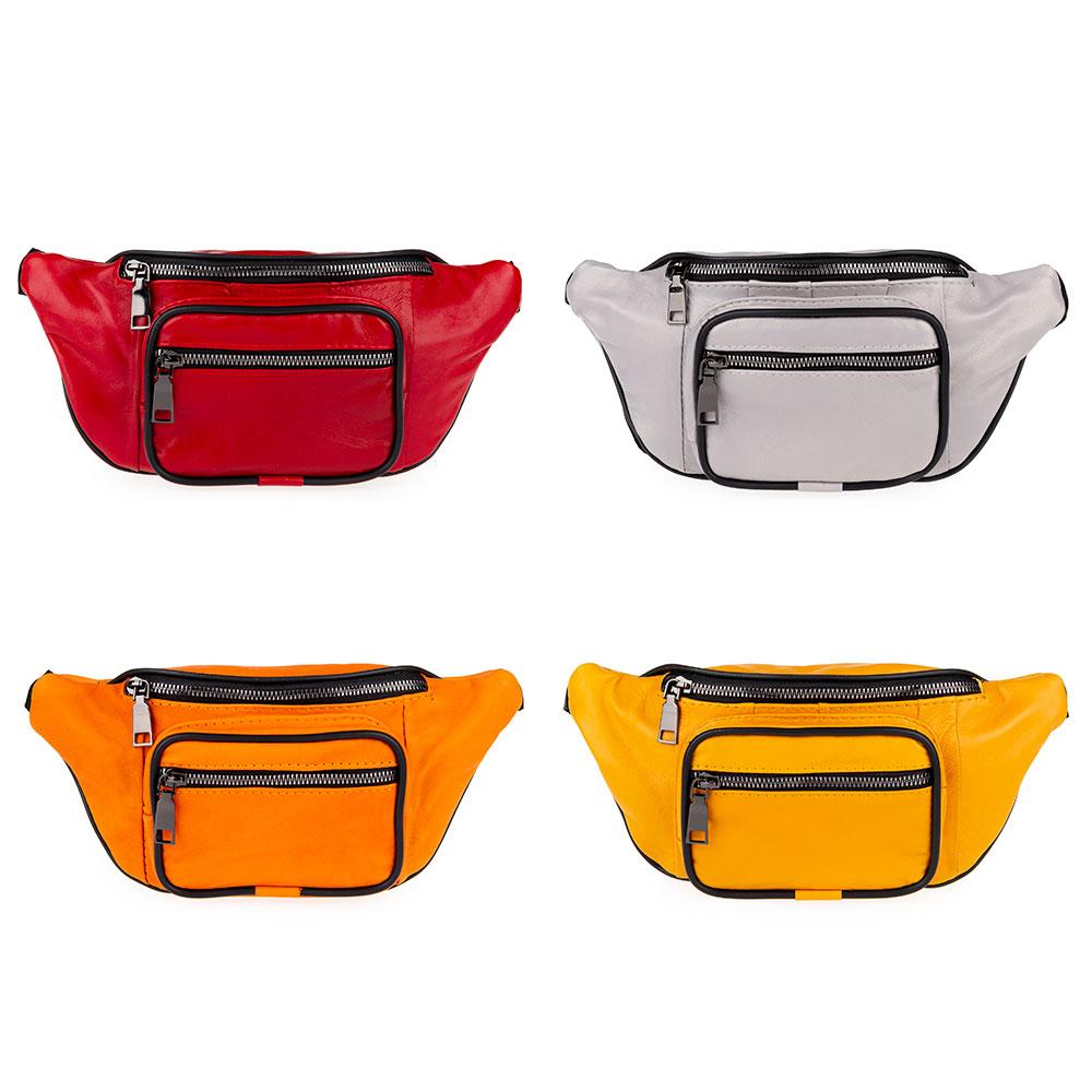 Шкіряна сумка (бананка) на пояс LT 5643 літній мікс