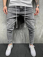 Мужские джинсы серого цвета (серые) зауженные к низу Турция