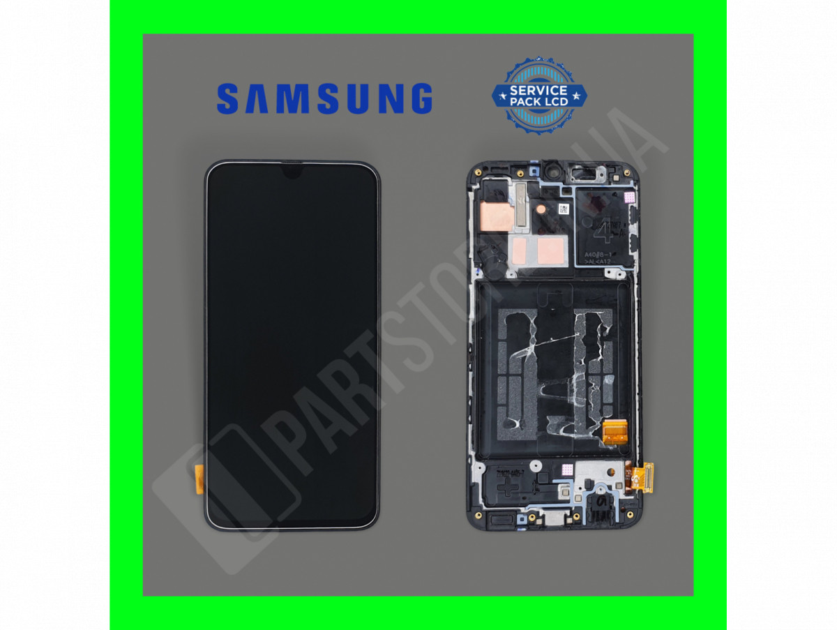 Дисплей Samsung A405 Black А40 2019 (GH82-19672A) сервісний оригінал у зборі з рамкою (переклеєне скло)