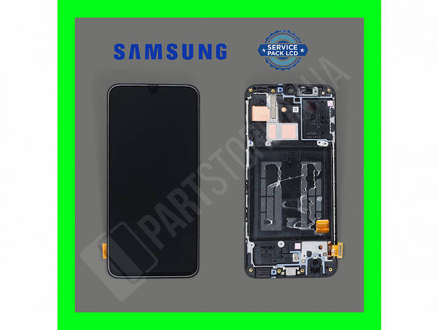 Дисплей Samsung A405 Black А40 2019 (GH82-19672A) сервісний оригінал у зборі з рамкою (переклеєне скло), фото 1