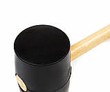 Киянка гумова з дерев'яною ручкою Polax 80 мм 1200 г Чорна (39-006), фото 2