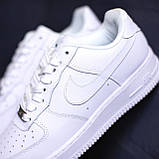 Кросівки чоловічі Nike Air Force білі повсякденні шкіра ТОП якість, фото 4