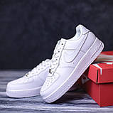 Кросівки чоловічі Nike Air Force білі повсякденні шкіра ТОП якість, фото 5