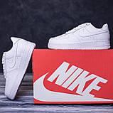 Кросівки чоловічі Nike Air Force білі повсякденні шкіра ТОП якість, фото 7