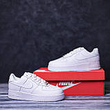 Кросівки чоловічі Nike Air Force білі повсякденні шкіра ТОП якість, фото 8