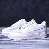 Кросівки чоловічі Nike Air Force білі повсякденні шкіра ТОП якість, фото 11