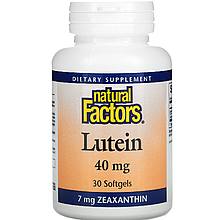 Лютеїн і зеаксантин Natural Factors "Lutein" для поліпшення зору, 40 мг (30 гелевих капсул)