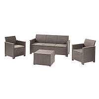 Комплект садовой мебели EMMA 3 SEATER SOFA SET Капучино