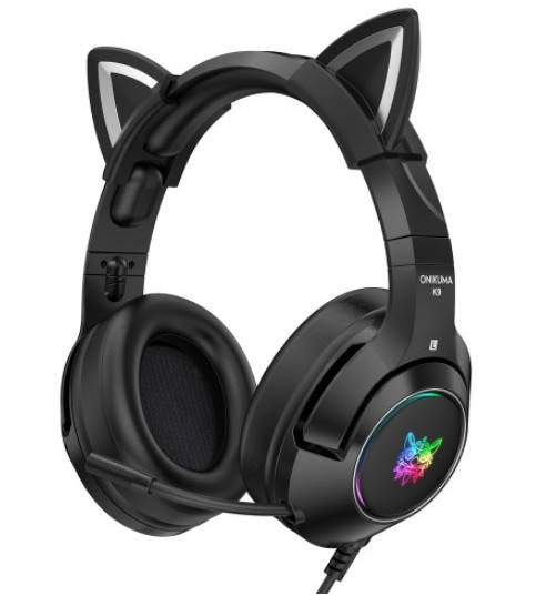 Навушники ігрові ONIKUMA LED K9, чорні, фото 1